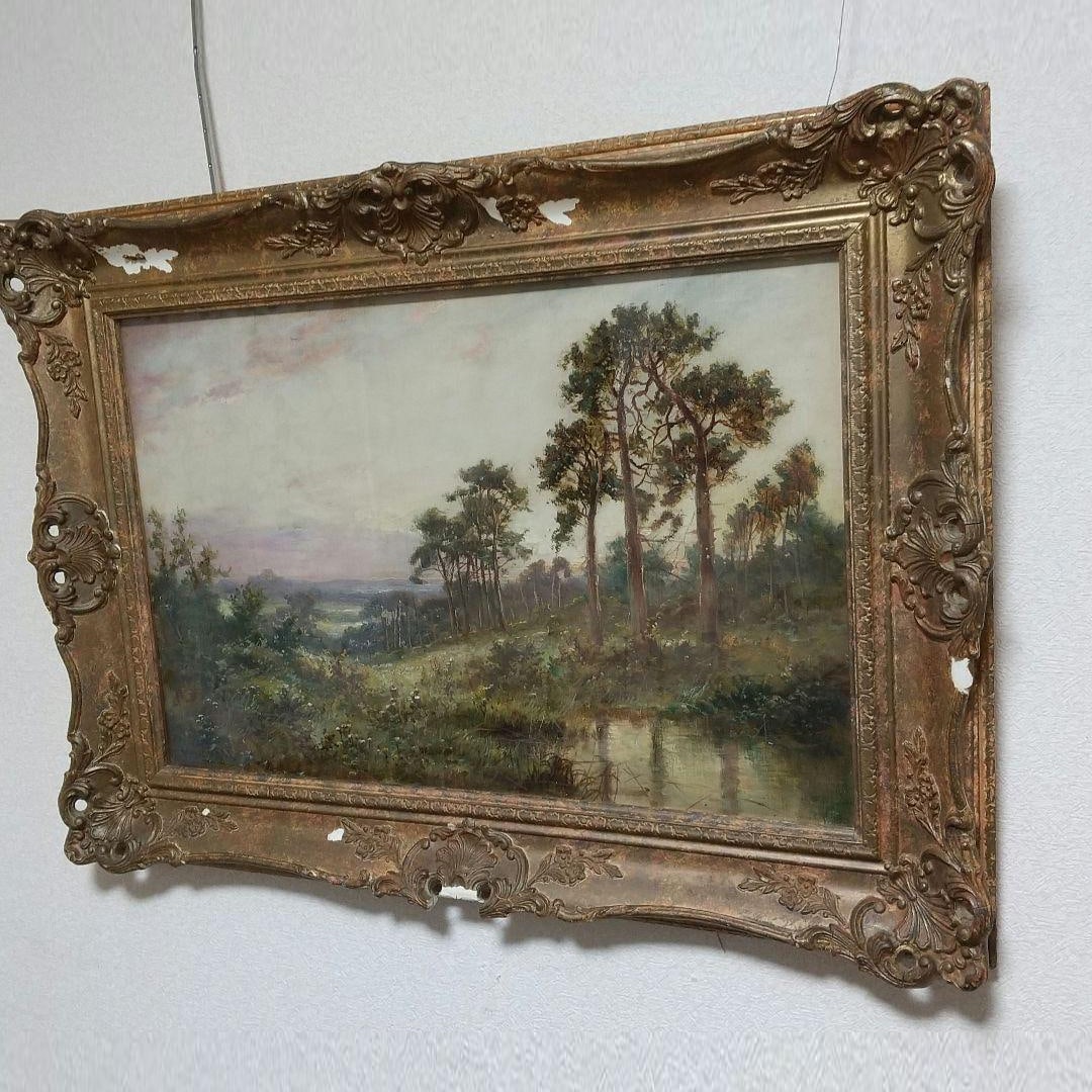 L. Richard (19th-century British painter) Surrey Landscape oil on canvas (1 of 12)