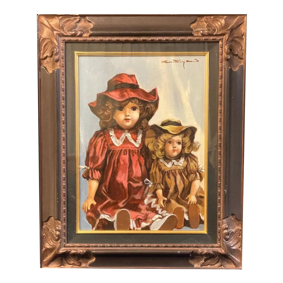 Suyama Kan Original 'Doll Sisters' Still Life Oil Painting (1 of 16)