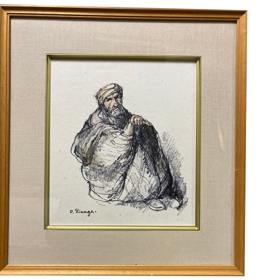 Watercolor portrait of Dai Jilang Rongye, 'The Menckenses': Watercolor portrait by Katsura Ryouyuu, 'Meknes Man', a work by a famous artist, which was featured in the art yearbook, etc.[Artist Profile]Artist Name: Eien DaizaburoArtist Profile: He is a Western-