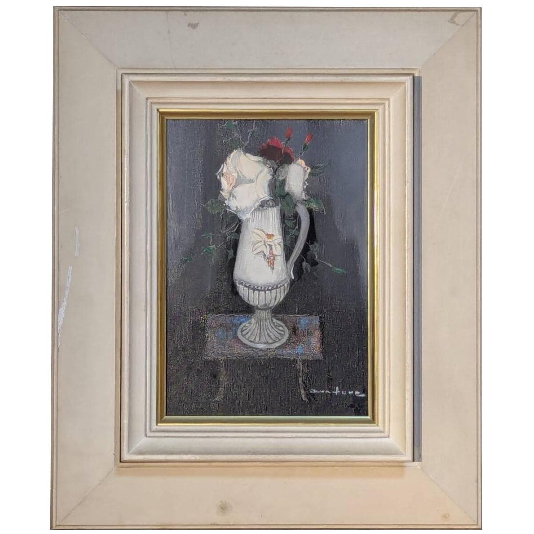 Hansho Arashipu Oil Painting, Rose, Elegant Oil Painting: Basic InformationName: Arufune ToshioBirth/Death Years: Born around 1922, died in 2004Hometown: TokyoAffiliation/Position: Committee member of the Godai Art Association, former director of the Kouyou