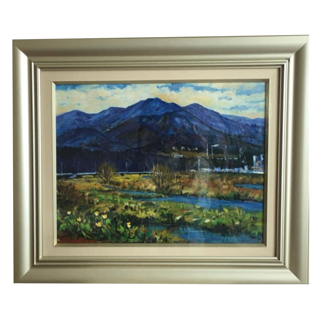 Landscape oil painting, Mt. Tsukuba in Yamagata Prefecture: A oil painting depicting the scenery of Mount Tsukuba in Yamagata Prefecture.Size: 318x409 millimeters Freight: 1.International Shipping: Foreign shipping costs are determined by the destination. 2.Ph