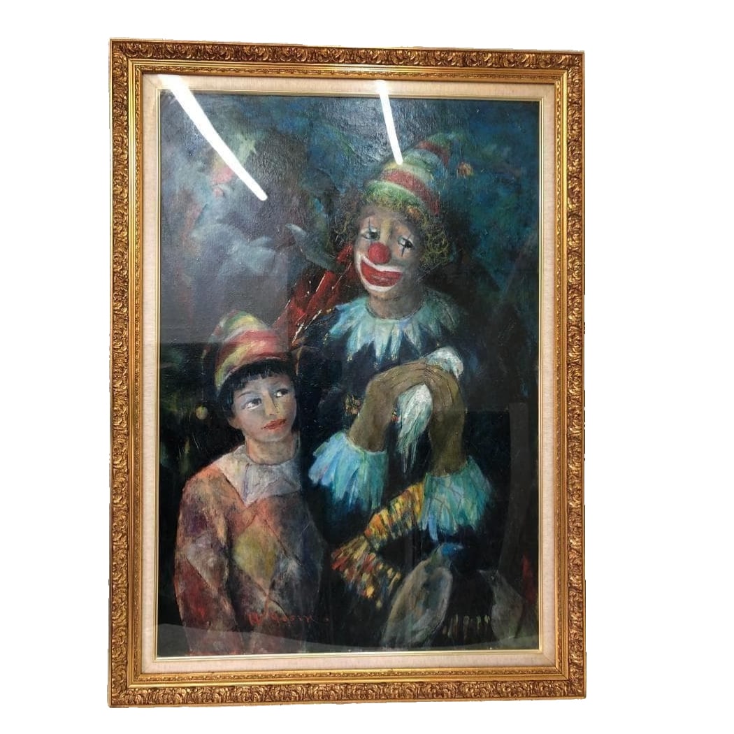 Retro Clown Oil Painting Wall Decor (1 of 5)