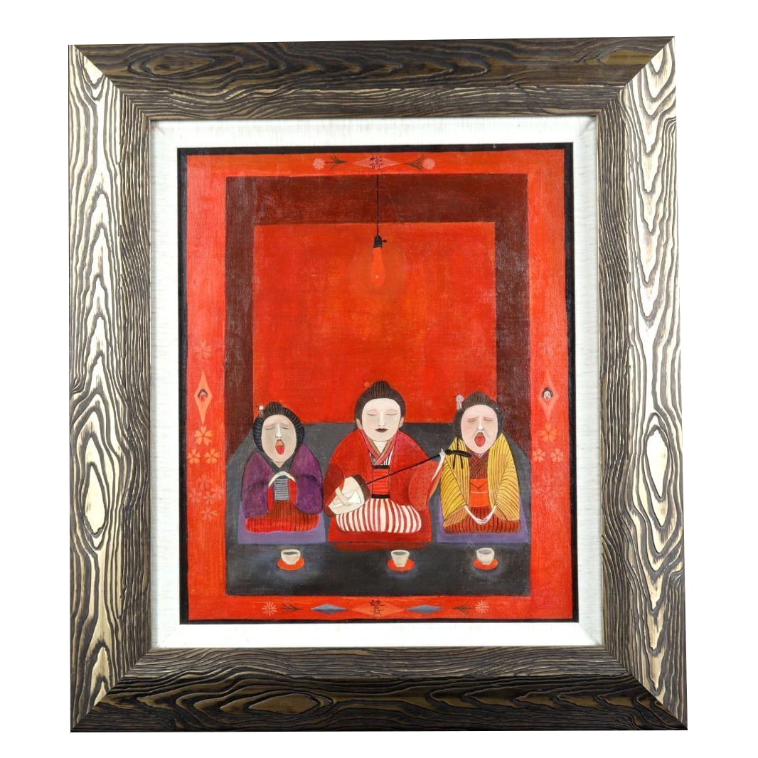 Saito Shinichi's 'Songstress of Matsumae, Echigo Blind Female Musician Diary' hand-painted oil (1 of 9)