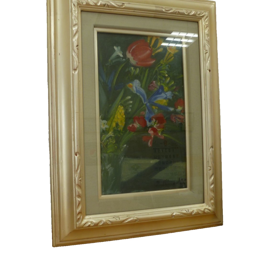 Motohisa Takeno 'Tulips' oil painting 1956: Gonenori Kudzu, Tulip Oil Painting 1956Long diameter: about 637 millimeters (work length: about 400 millimeters)Short diameter: about 472mm (artwork about 230mm)BiographyHe graduated from Gakushuin Pr