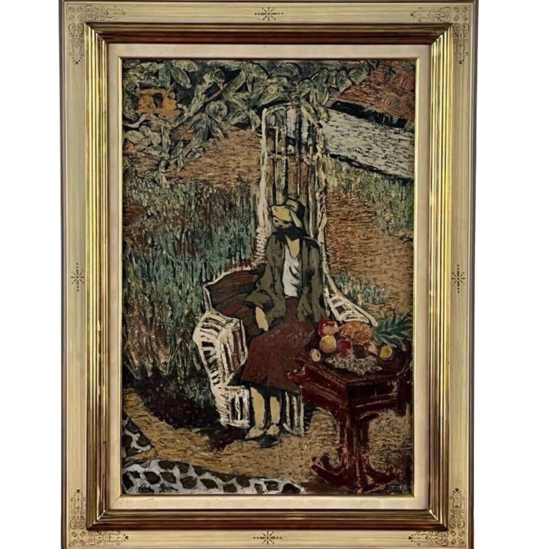 Ito Tsukuro 'The Girl in the Garden' oil painting (1 of 11)