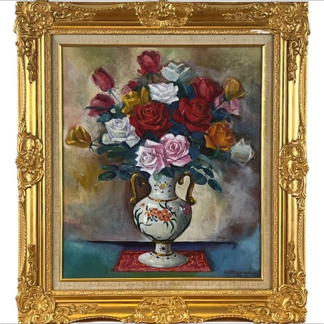 Hitoshi Ogawa, rose oil painting (1 of 10)