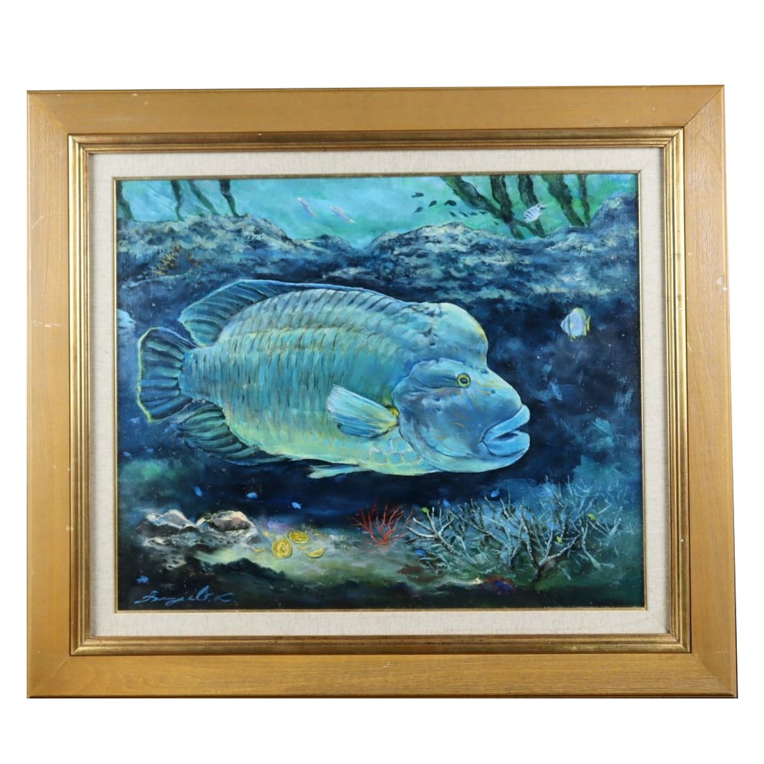Futo Kasai, Hand-painted Oil Painting of Napoleon Fish (1 of 11)