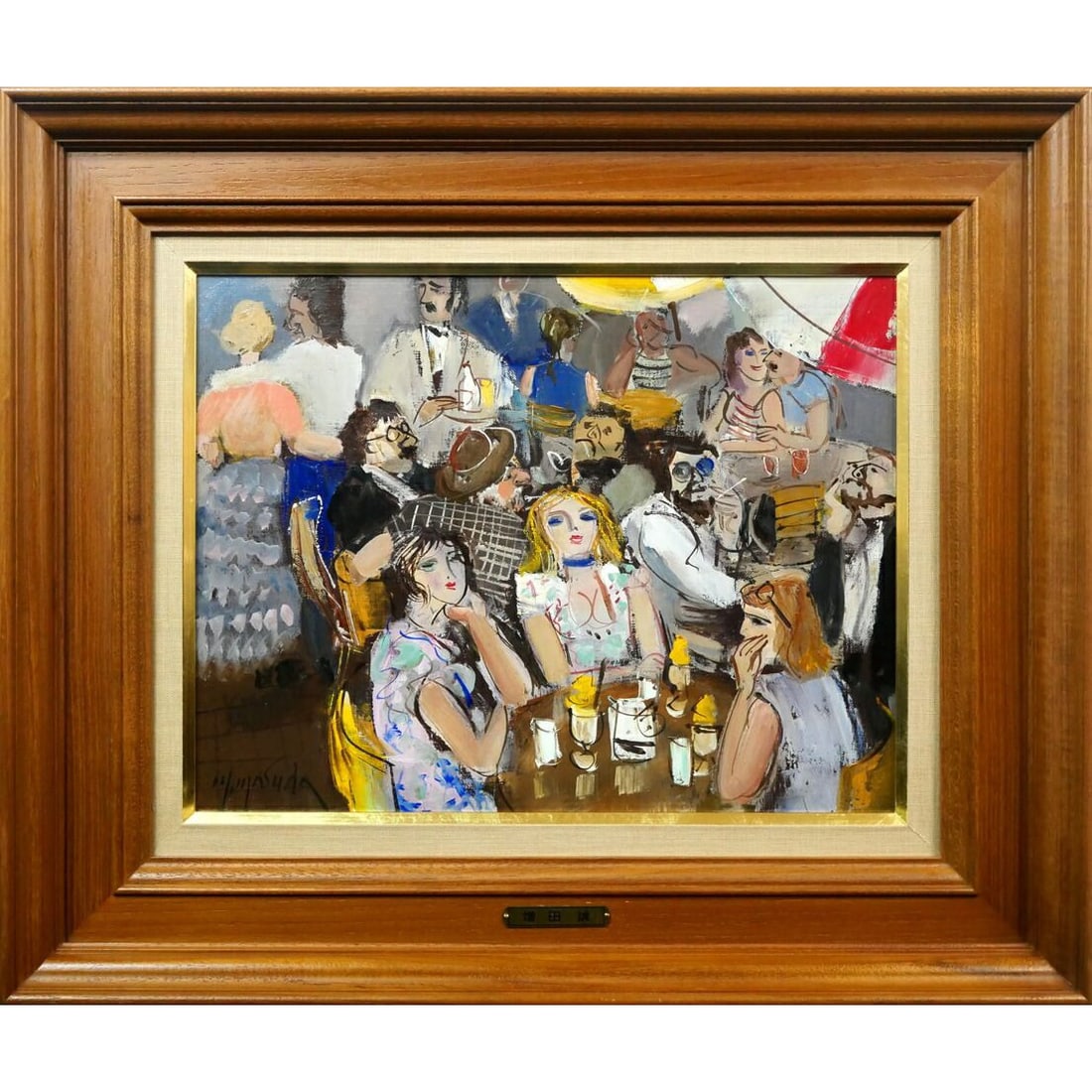 Masuda Makoto 'Café Terrace' oil painting (1 of 11)