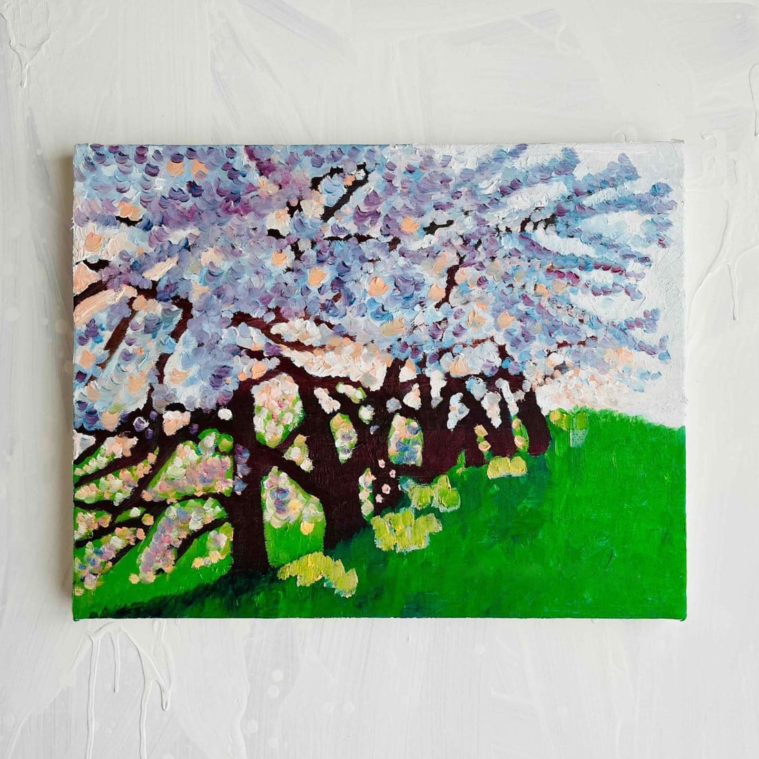 Morning Cherry Blossoms, oil painting, original work (1 of 6)