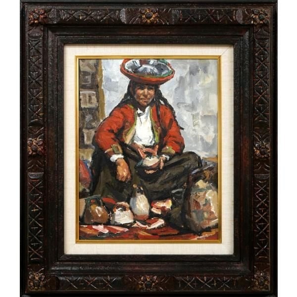 Miki Murakami, Woman Selling Pottery (Pisac, Peru) oil painting (1 of 9)