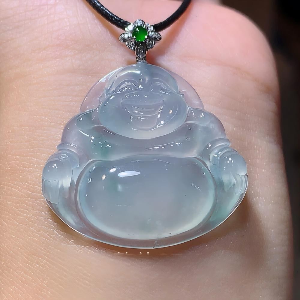 Jade High Ice Floating Flower Buddha Pendant (1 of 6)