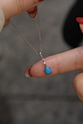 Platinum Turquoise Pendant (1 of 4)