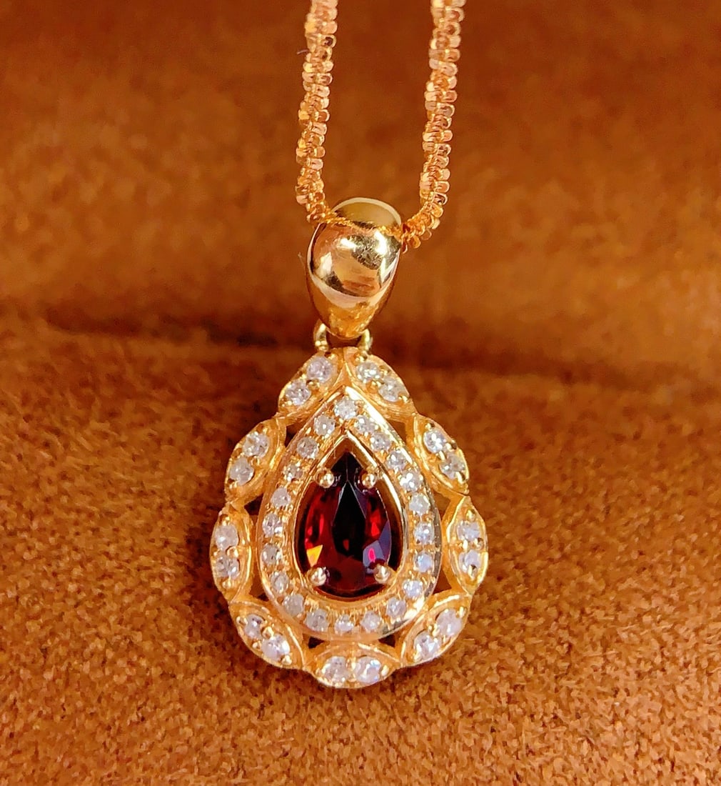 18K Gold Ruby Pendant - 3