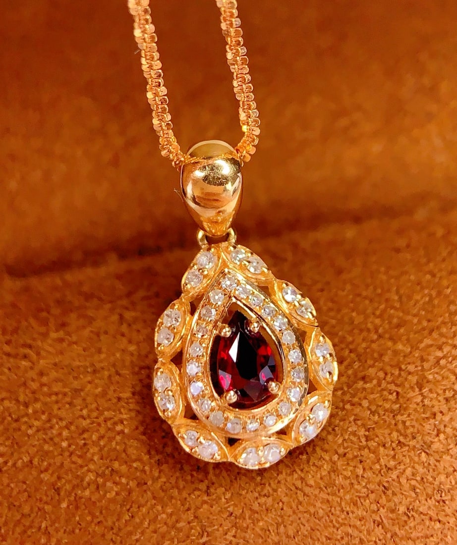 18K Gold Ruby Pendant - 6