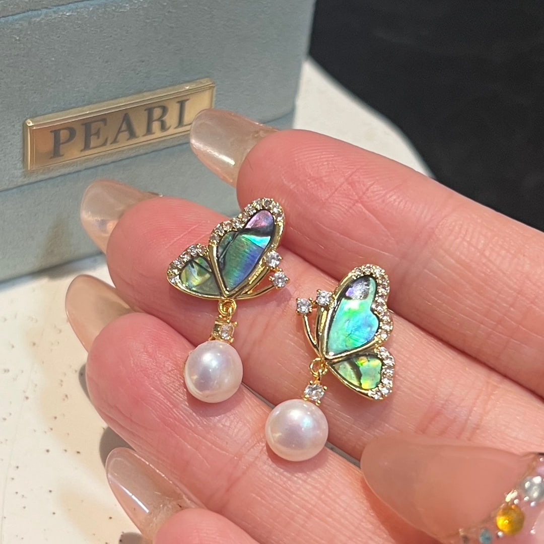 Sterling Silver Abalone Pearl Earrings (1 of 6)
