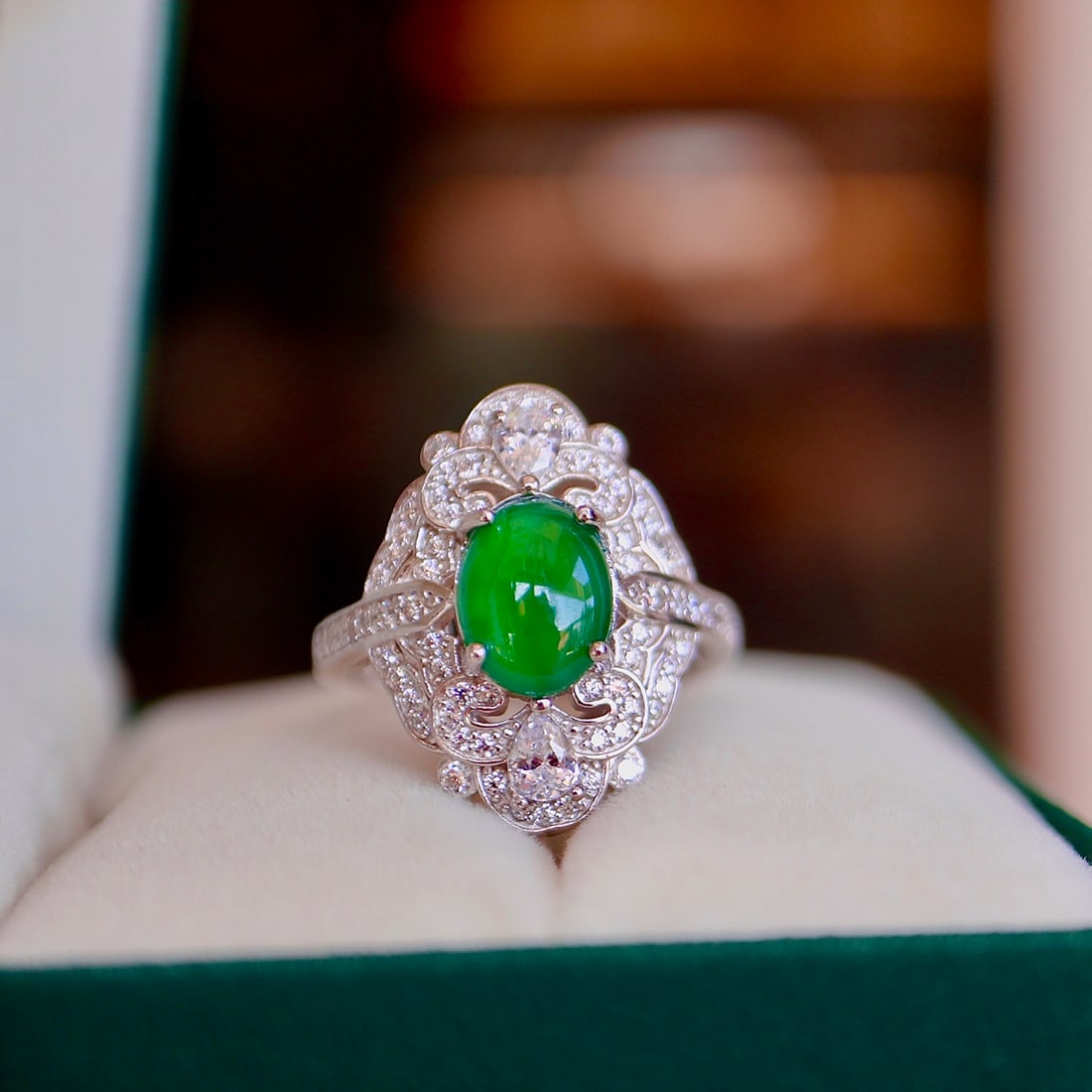 Silver Jadeite Ring (1 of 7)