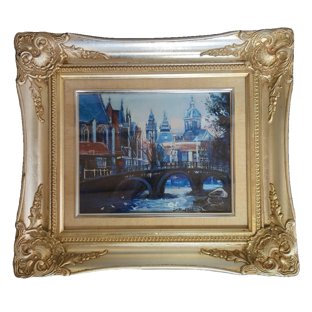 Oil Painting Landscape Cityscape Decorative Painting: Oil painting landscape, cityscape, decorative painting, oil painting size 273 mm x 220 mm. Frame size: 448 mm x 395 mm x 75 mm. Freight: 1.International Shipping: Foreign shipping costs are