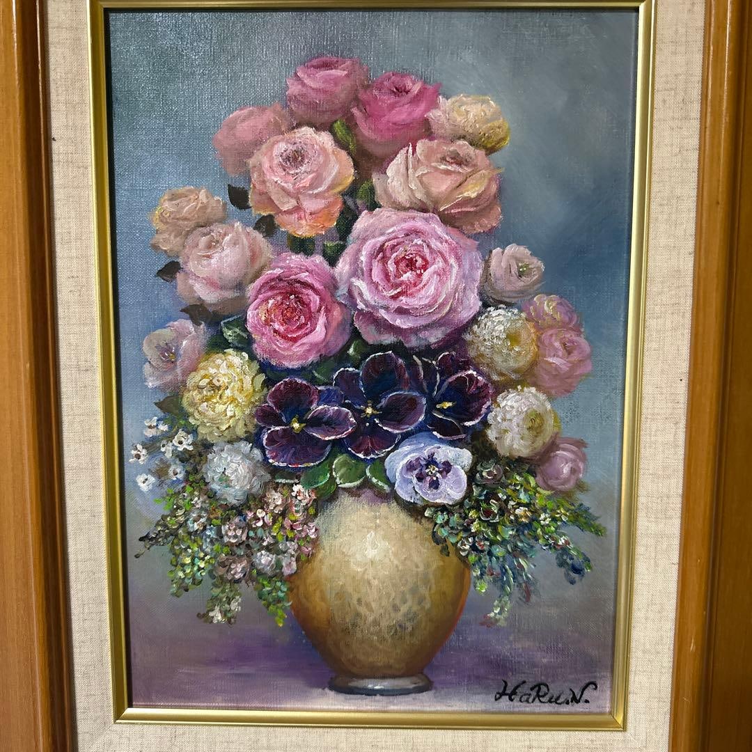 Nakajima Shunji's 'Rose', oil painting, still life (1 of 7)