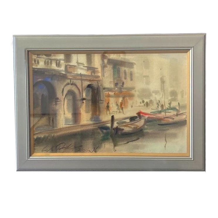 Carlo Lovagnini, Chioggia, Watercolor and Oil Paintings 20th Century Antique (1 of 19)