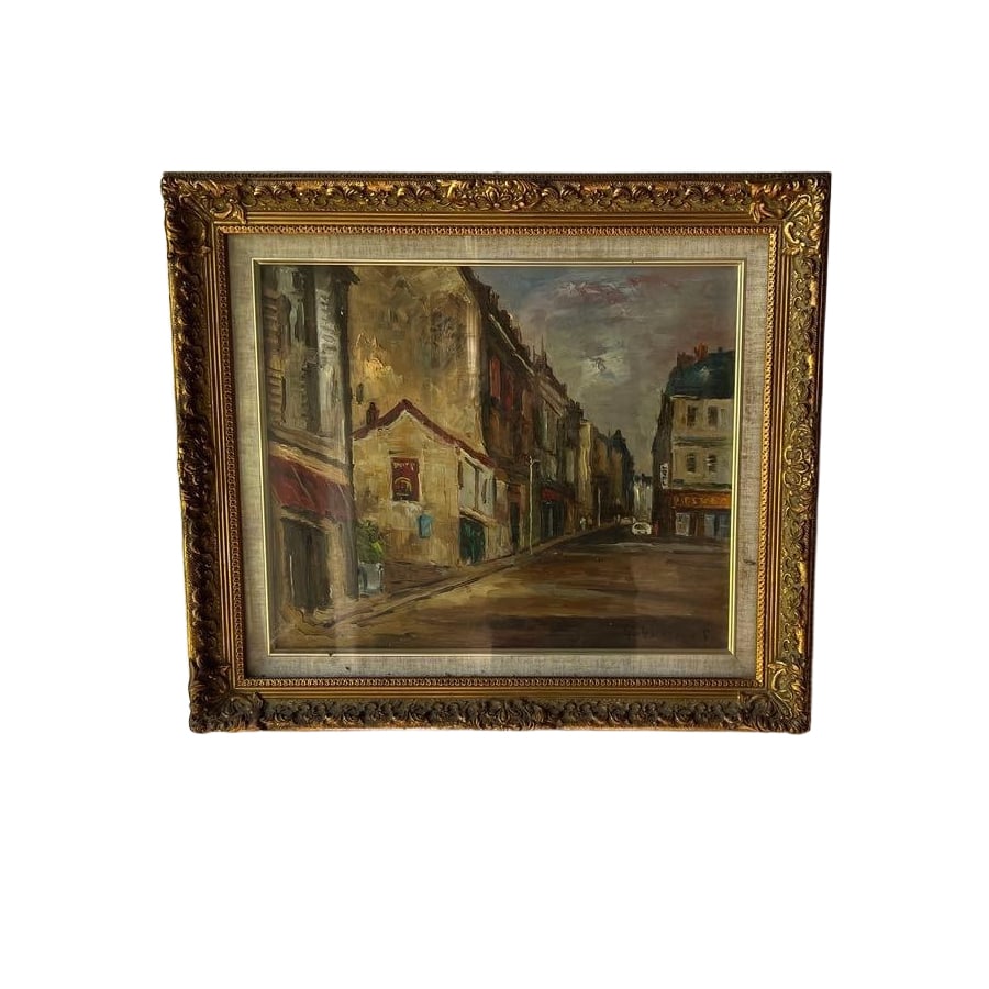 Original oil painting by Saiki Yosaburo, 'Paris, the Old Town', landscape oil painting (1 of 17)