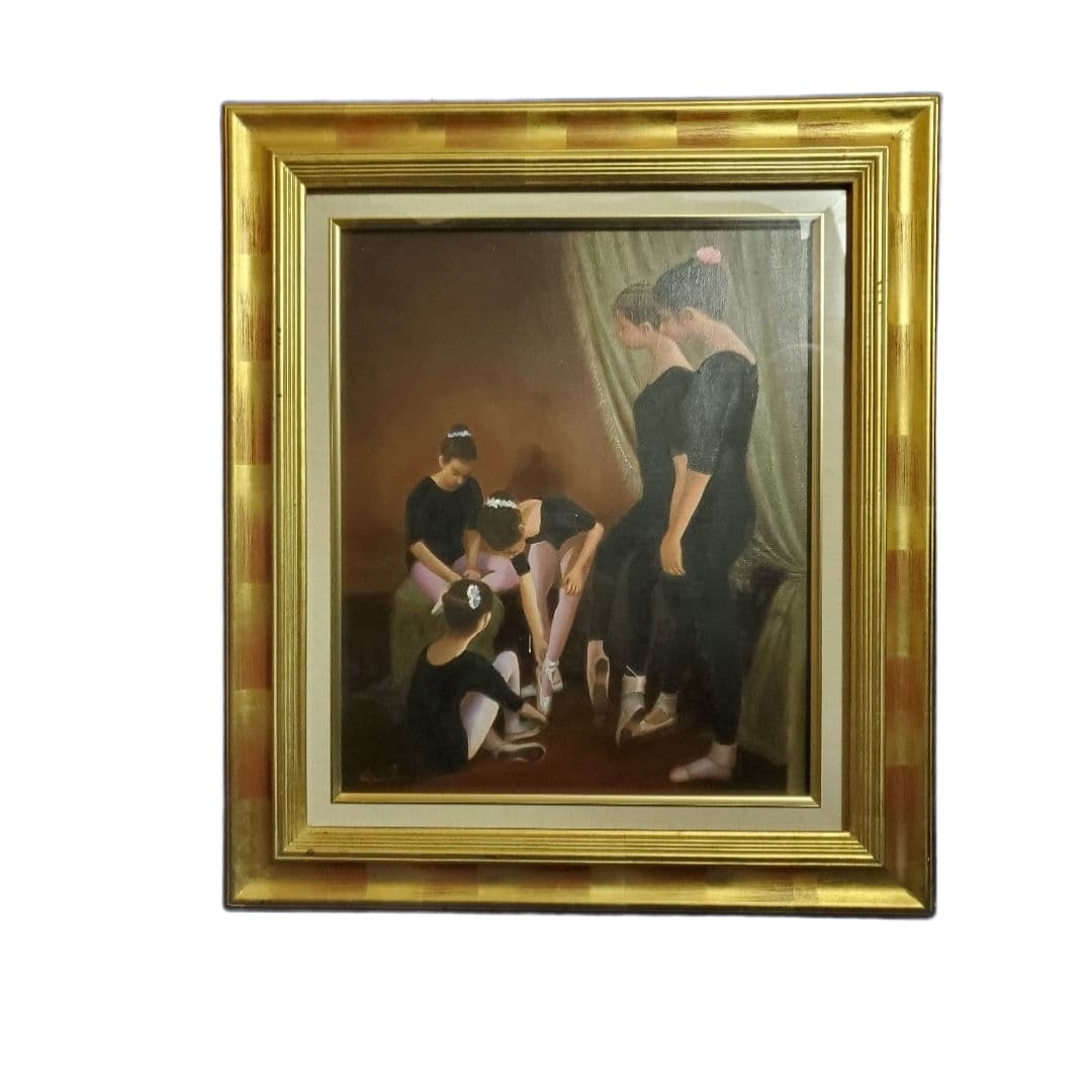 Ballet Dancer Oil Painting by It Hiroshige: Ballet dancer oil painting by Yoshitoshi Ito, size: F8. Below is information about Yoshitoshi Yoshikubo's artistic career:Year of birth: 1930, born in Higashiyoshii Village, Chikujo-gun, Fukuoka Prefe