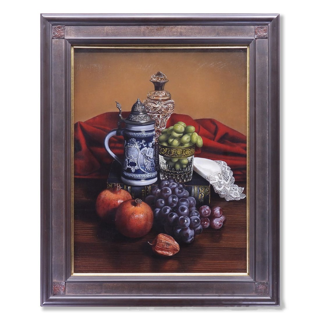 Yamada Masahiko's 'Grapes and Pomegranates', oil painting: Yasuhiko Yamana's oil paintings of grapes and pomegranates. He is a technically skilled artist, which sets him apart from contemporary art, whose main trend is interpreting the information hidden with