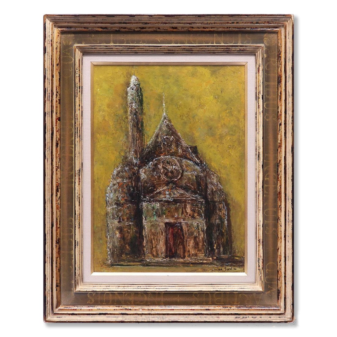 Suda Tsuneo's 'Saint Etienne de Mont, Buddha Statue', oil painting, No. 8, landscape painting (1 of 10)