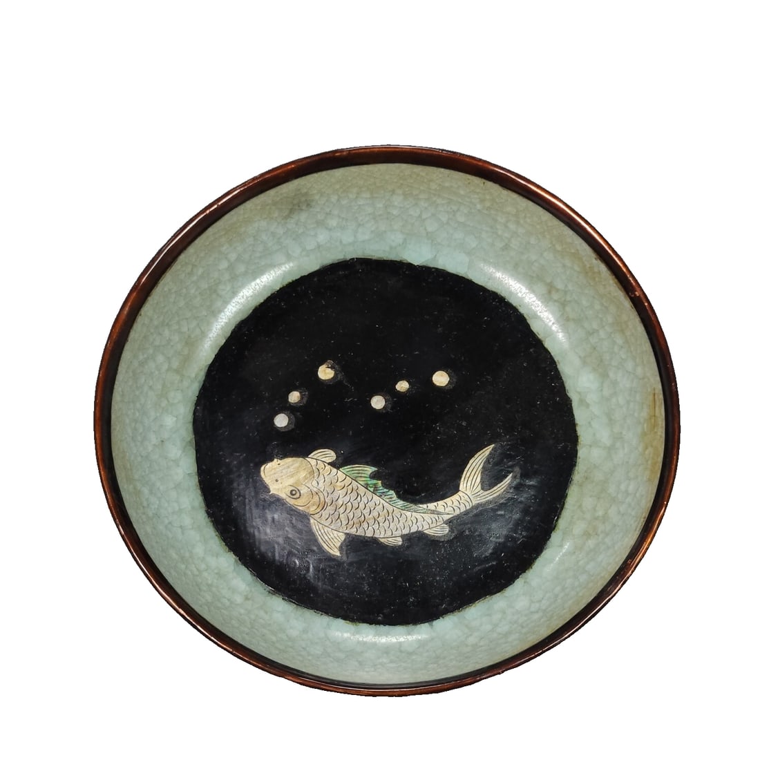 Song Dynasty Ru Kiln Brush Wash with Inlaid Fish Pattern (1 of 10)