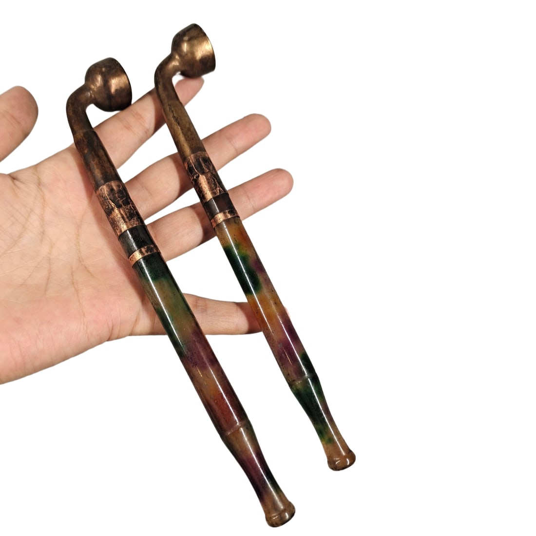 A pair of old jade pipes (1 of 7)