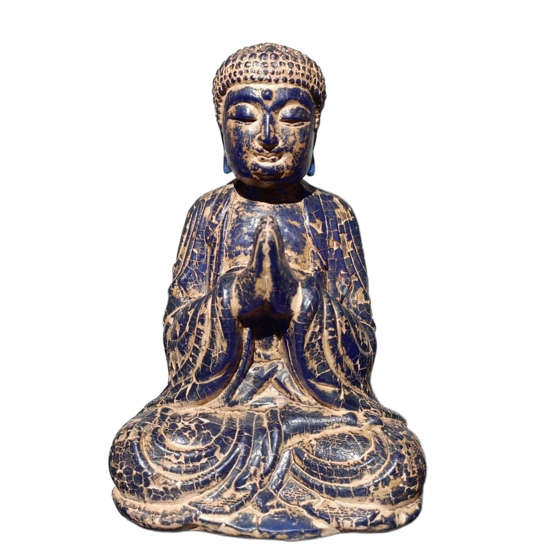 Qing Dynasty Blue Amber Buddha Statue Ornament (1 of 10)