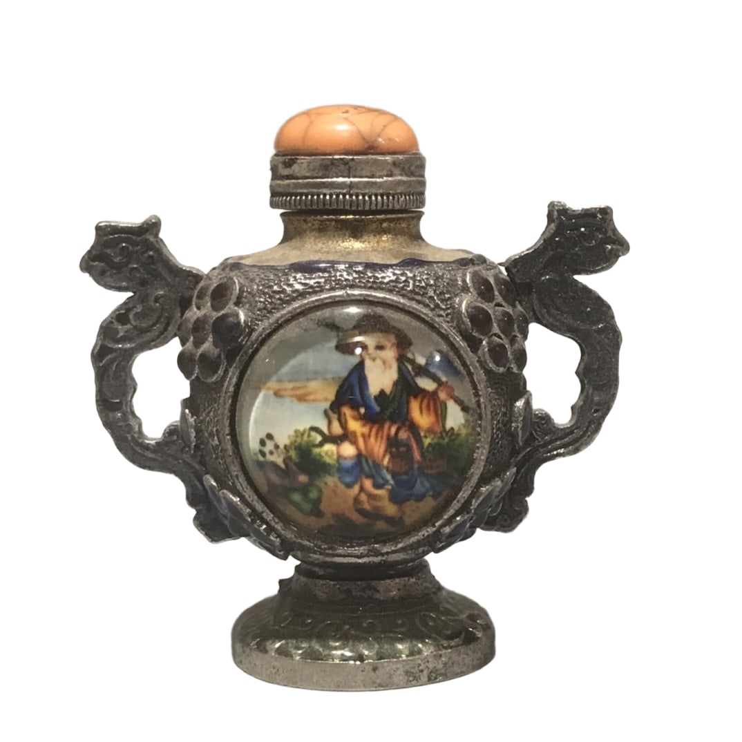 Copper Inlaid Figure Snuff Bottle Ornament (1 of 10)