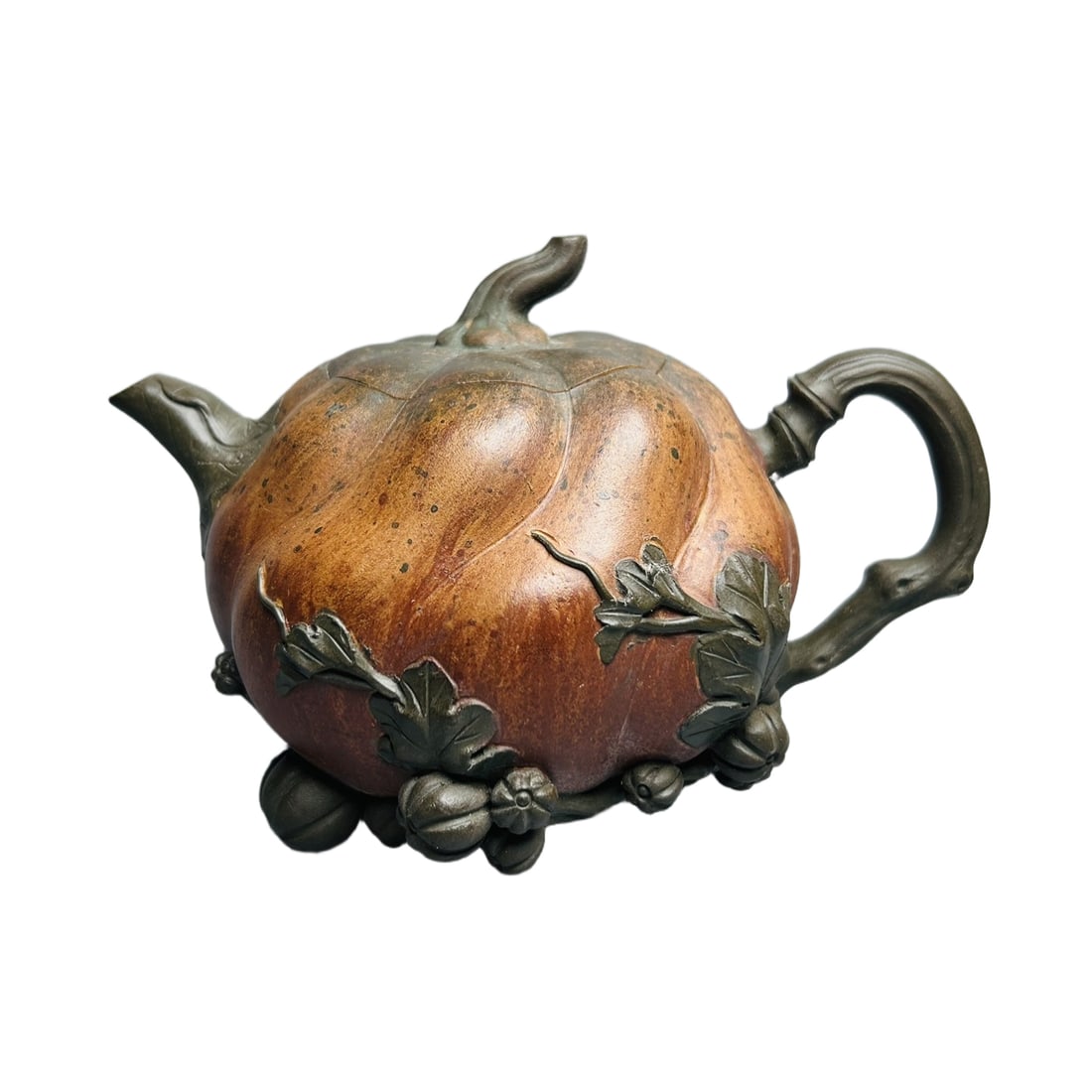 Wang Yinxian Product Name: Multi-Children Pumpkin: This Yixing purple clay teapot, created by the renowned artist Wang Yinxian, is made from old Duan mud. Its unique shape is inspired by a multi-seeded pumpkin, symbolizing a bountiful harvest and pros