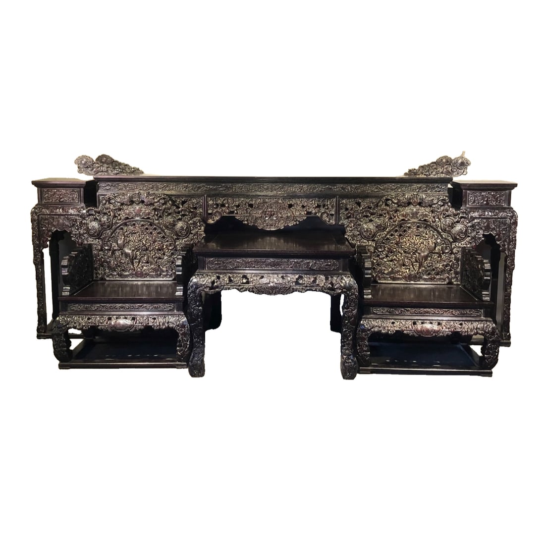 Exquisite High Relief Zitan Zhangtang Six-Piece Set (1 of 10)