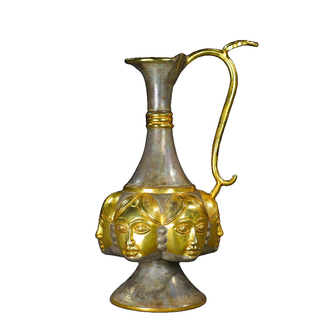 Rare Collection Copper Teapot with Chiseled Worker Face Design (1 of 11)