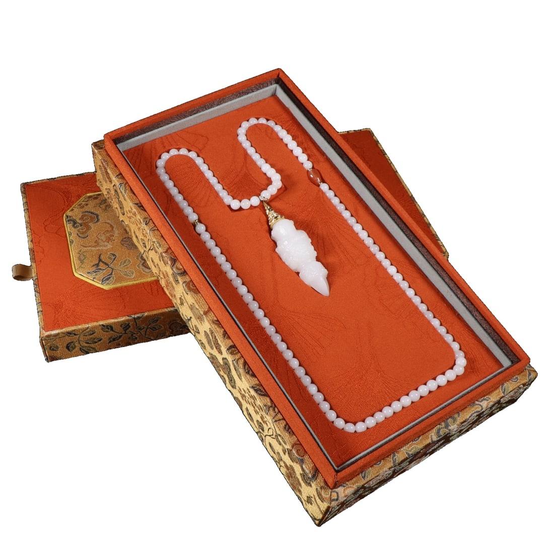 White Jade Hetian Evil-Smiting Staff Pendant with White Jade Chain (1 of 10)