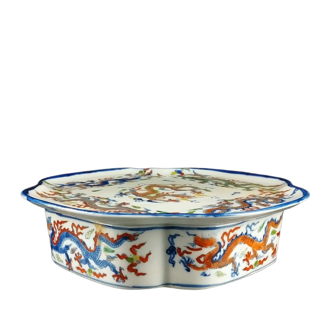 Ming Dynasty Xuande Multicolored Hand-painted Dragon Pattern Tea Tray (1 of 10)