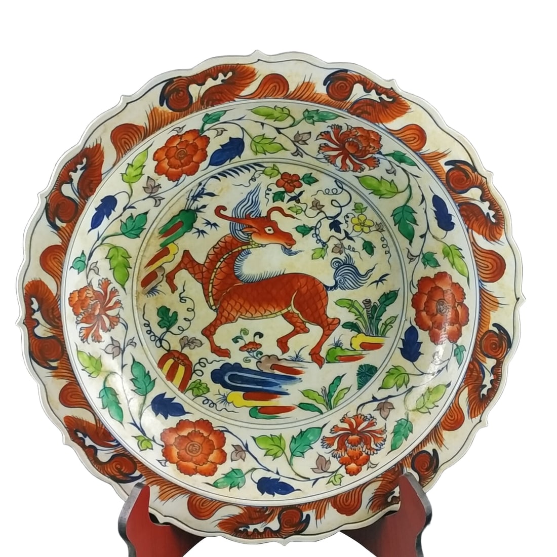 Yuan Dynasty Five-Color Hand-Painted Qilin Plate (1 of 10)