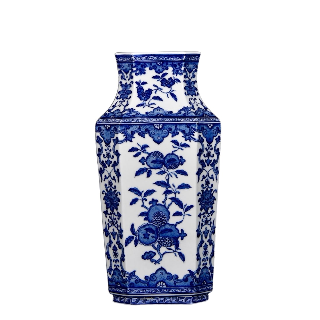 Qing Dynasty Qianlong Blue and White Bottle with Four Fruit Patterns (1 of 10)