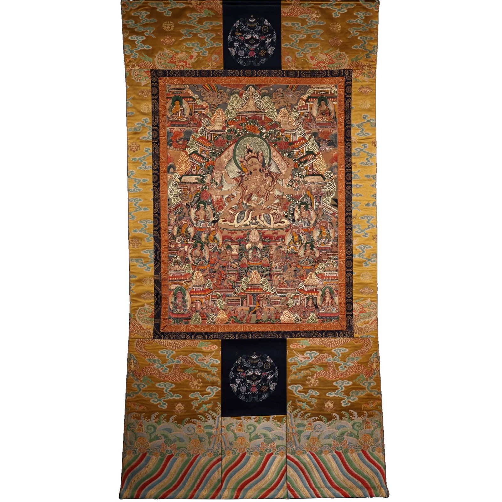 Ming Dynasty Pure Natural Mineral Pigments Hand-Painted Shri Devi Mother Buddha Thangka (1 of 14)
