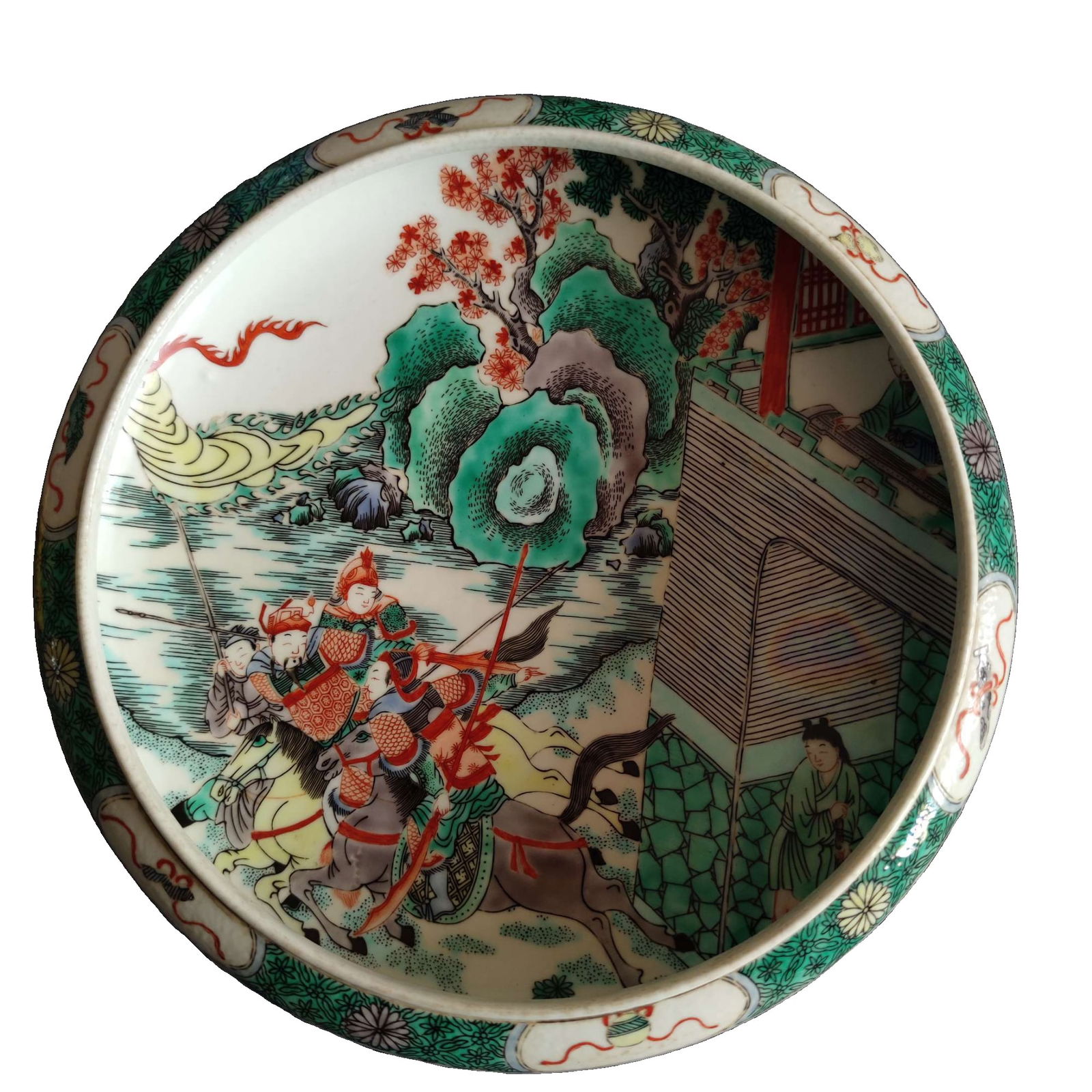 Made during the Kangxi period of the Qing Dynasty, five-colored warrior water wash (1 of 10)