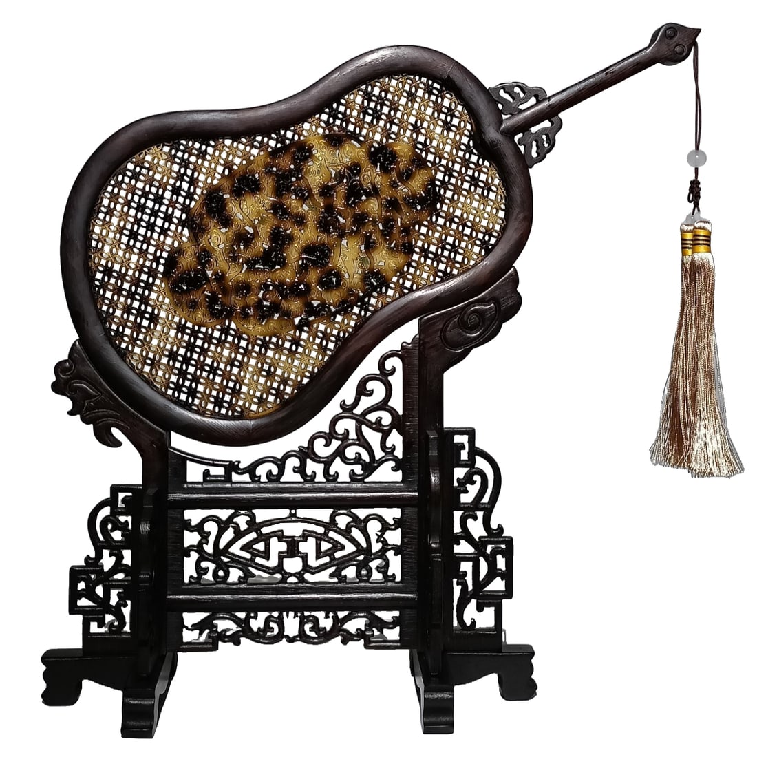 Qing Dynasty Sandalwood Inlaid Screen (1 of 9)