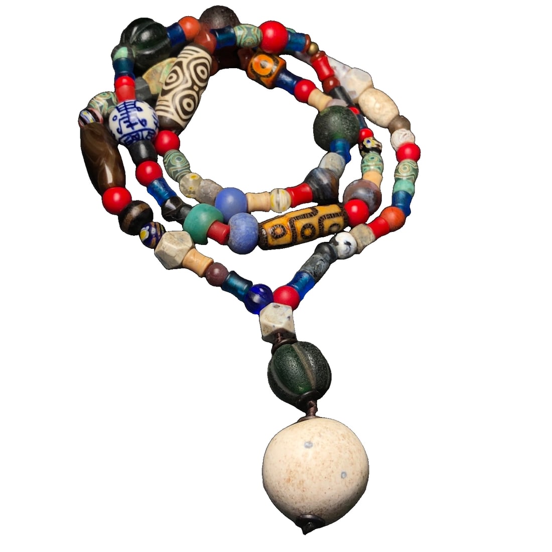 Old Agate Tianzhu Buddhist Beads Necklace (1 of 10)