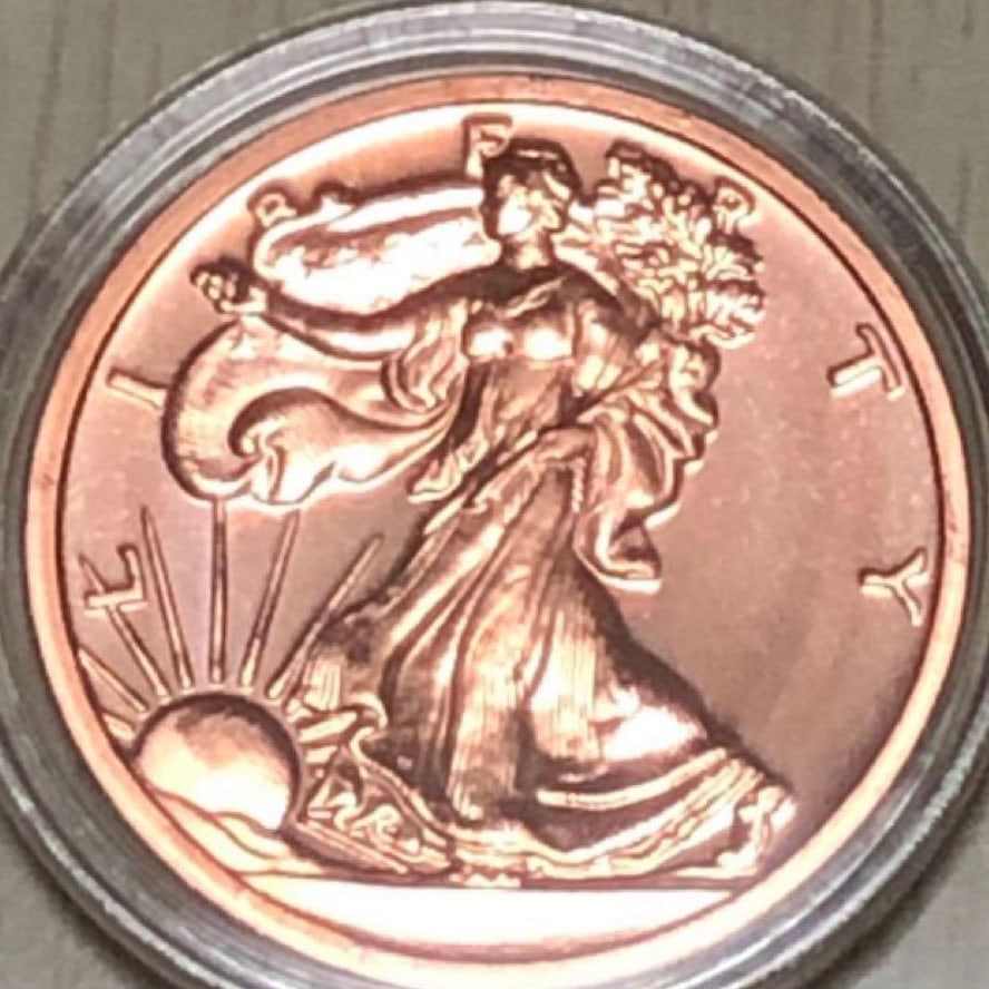 APMEX is out of stock of the Lady Liberty Copper Coin, 1 ounce, 1 coin packaged in a coin protection (1 of 2)