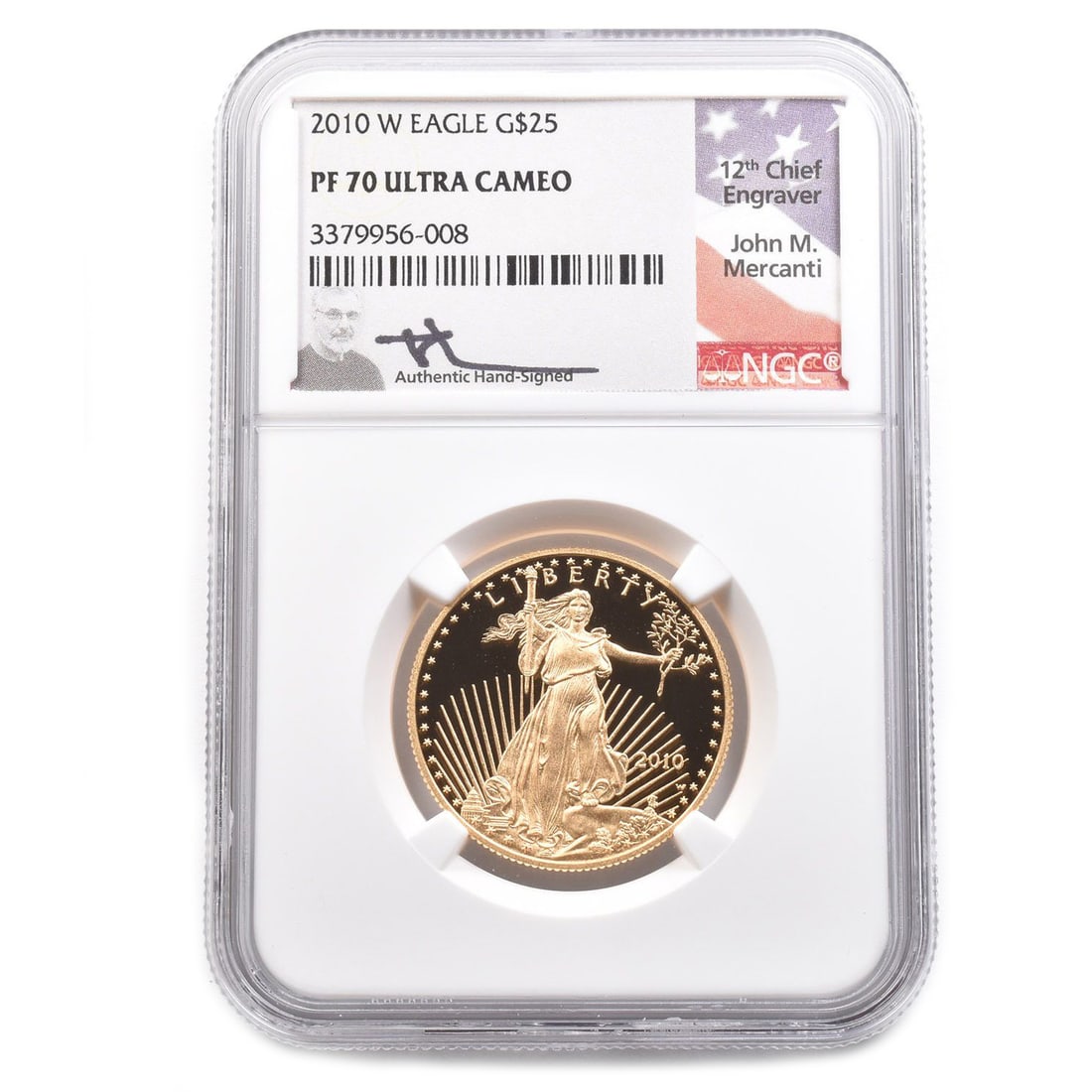 2010W Edition 25 Dollar American Gold Eagle Mercanti 1/2 Ounce Gold Coin PF70 UCAM NGC: 2010W Edition 25 Dollar American Gold Eagle Mercanti 1/2 Ounce Gold Coin PF70 UCAM NGC Freight: 1.International Shipping: Foreign shipping costs are determined by the destination. 2.Photos, descriptio