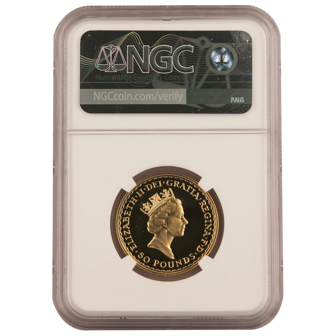 1990 United Kingdom Britannia 1/2 ounce gold coin, face value 50 Pounds: United Kingdom 1990 BRITANNIA 1/2 ounce gold coin, face value of 50 Pounds, graded PF69 UC by NGC Freight: 1.International Shipping: Foreign shipping costs are determined by the destination. 2.Photos,
