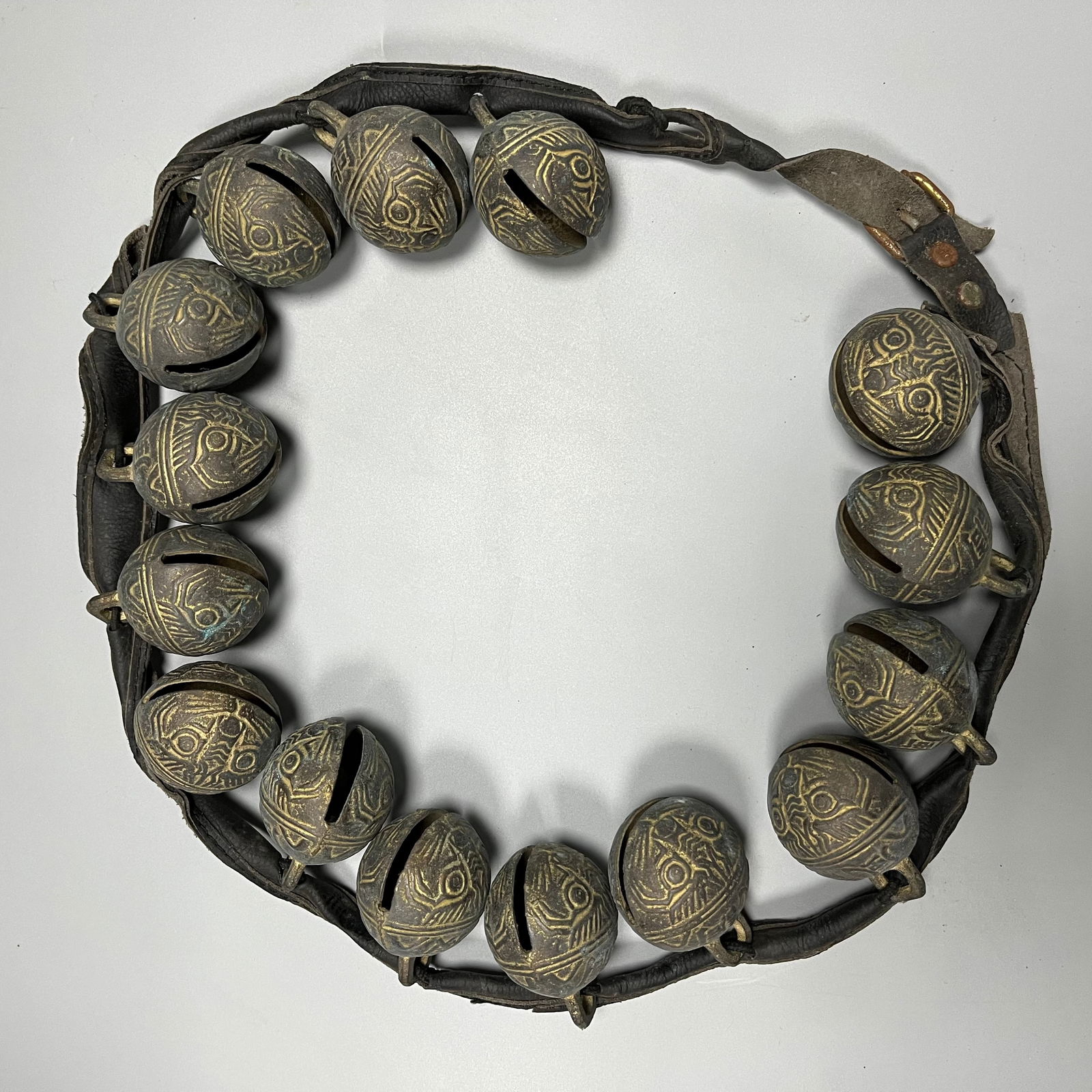 Qing Dynasty Bronze Relief Auspicious Beast Pattern Ritual Bell Ornament for Favorable Weather and (1 of 8)