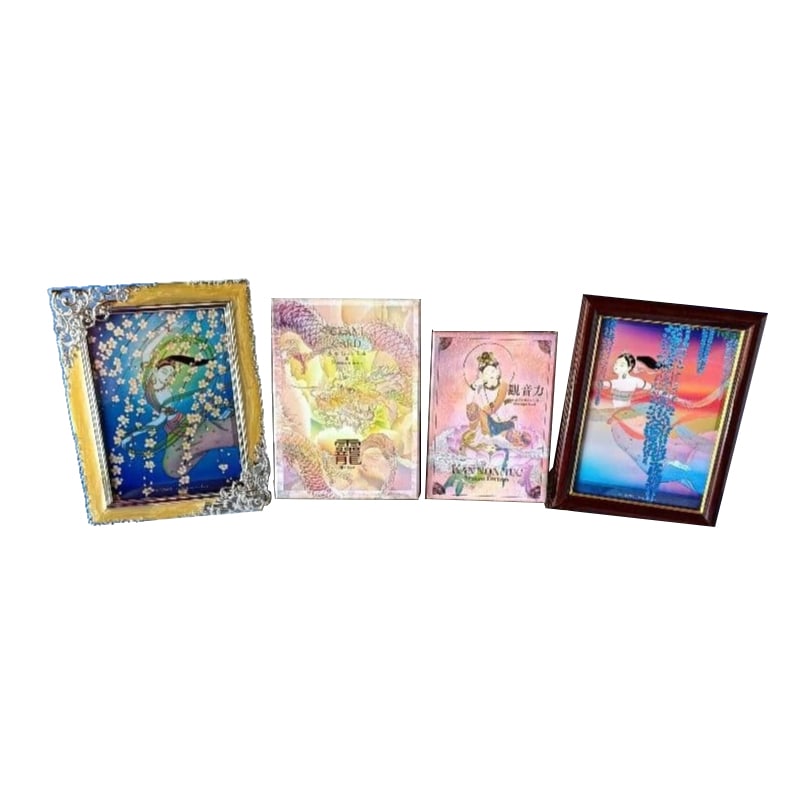 Grass and longevity, Amon, Guanyin Power Special Edition, deck, with frame, 4-card set: Grass and Longevity, Amon, Guanyin Power Special Edition, Deck, with frame, 4-card set