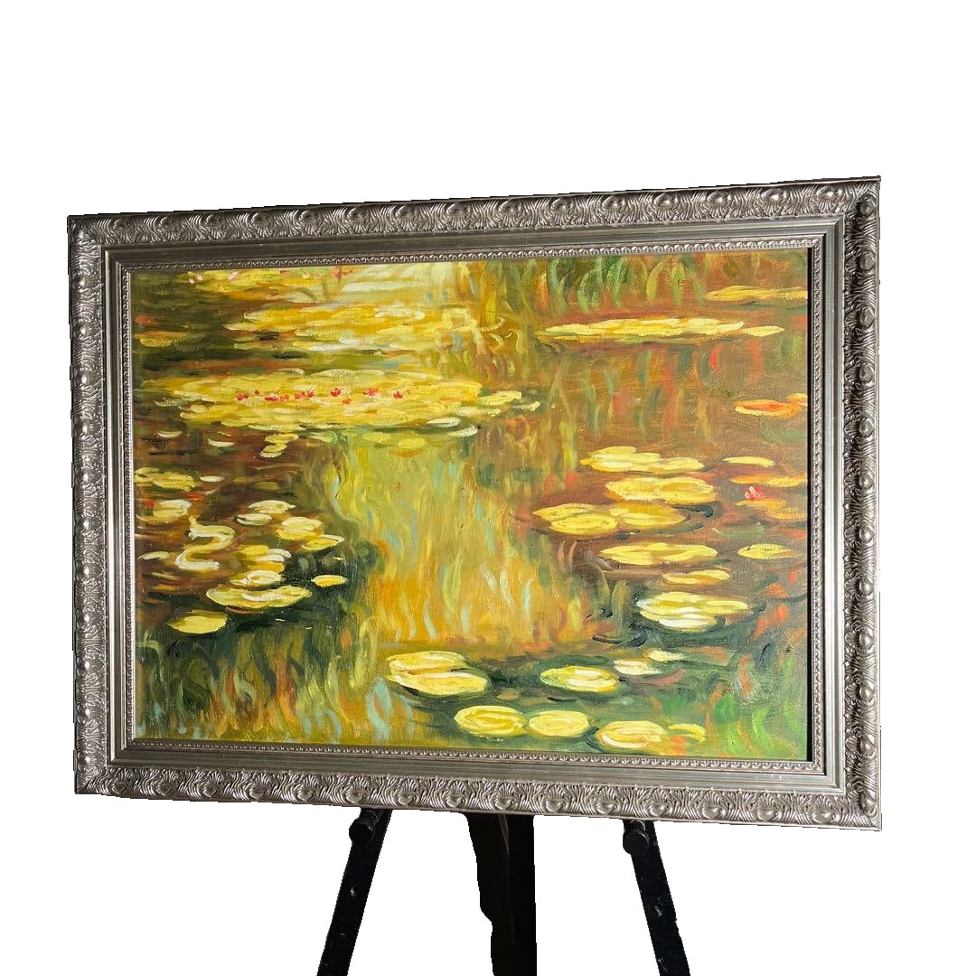 Claude Monet's Water Lilies in Gold: Claude Monet's Water Lilies in Gold has dimensions of approximately 60.5 cm x 80.5 cm (including frame).