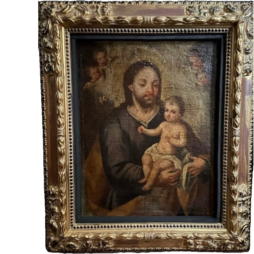 Medieval (17th-18th century) Christian religious painting Virgin Mary Bible oil painting icon (1 of 9)