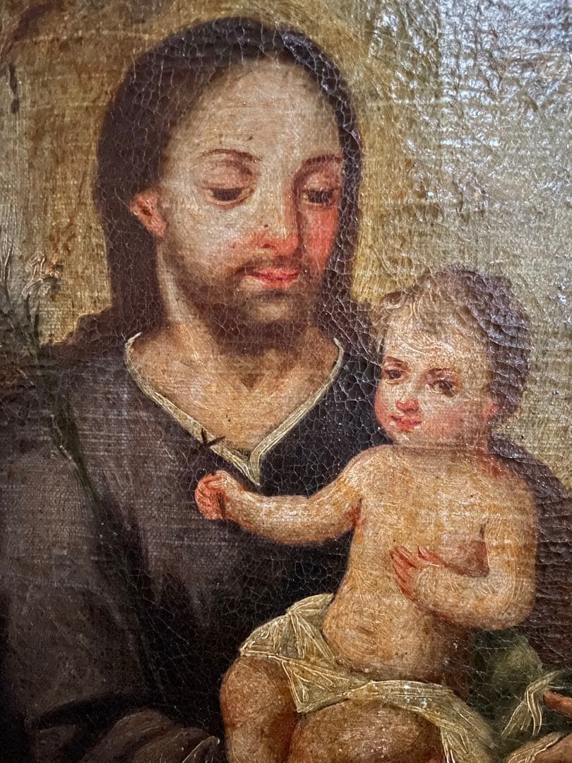 Medieval (17th-18th century) Christian religious painting Virgin Mary Bible oil painting icon - 3